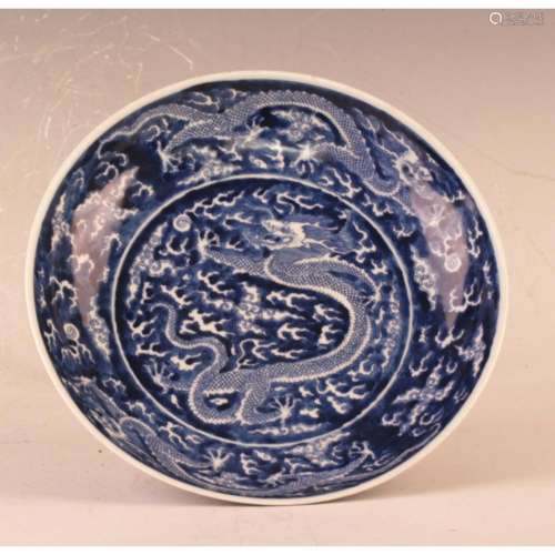 Blue And White Large Plate