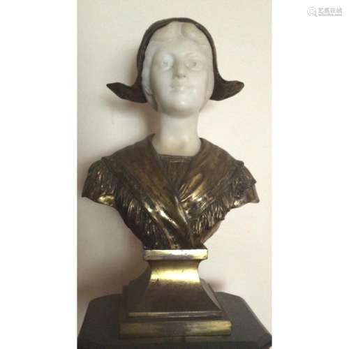Marble and bronze bust