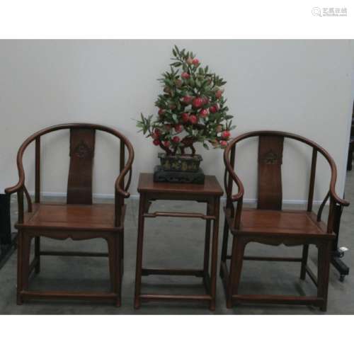 Set Of Timber Chairs With Tea Table