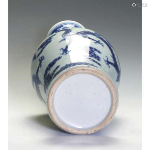 Chinese Blue And White Baluster Vase