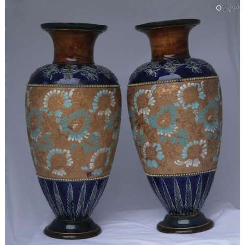A Pair Of Large Dolton Vases