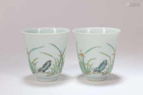 A Pair Of Chinese Porcerlain Cups
