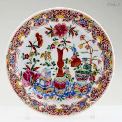 An Elegant Chinese Export Famille Rose Plate