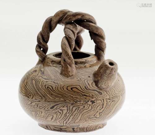 An Extremely Rare Chinese Twisted Clay Teapot