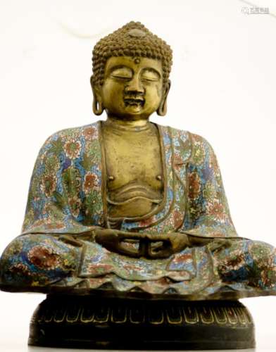 An Large Chinese/Oriental Cloisonne Enamel Buddha