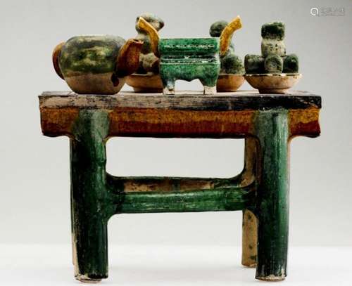 A Nice Tang Dynasty Tomb Table with Tributes