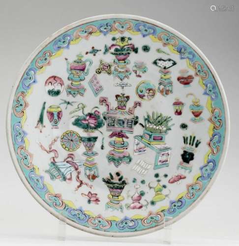 A Large Chinese Famille Rose Charger Plate