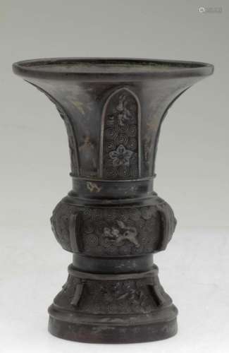 A Nice Chinese Bronze Vase with carved decoration