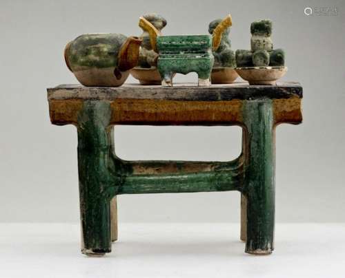 A Nice Tang Dynasty Tomb Table with Tributes