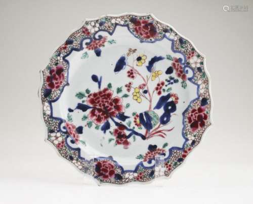 An Elegant Chinese Yong Zheng Famille Rose Plate