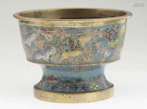 An Elegant Chinese Cloisonne Burner Censor