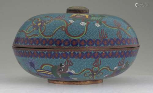 A Large Chinese Cloisonne circular Box and Cover