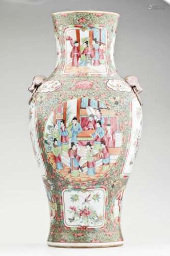 A Large Chinese Export Rose Medallion Vase