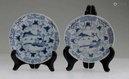 A Pair of Chinese Blue and White Shipwreck Dishes