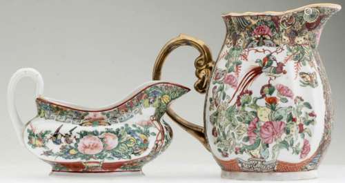 Two Chinese Rose Medallion Porcelain Pitchers.