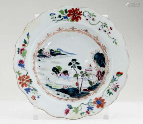 An Elegant Chinese Qian Long Famille Rose Plate