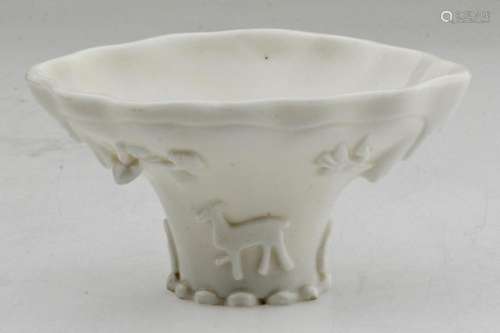 A Nice Chinese De Hua White Enamel Cup