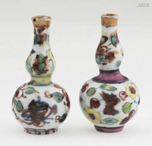 A Pair of Small Chinese Double Gourd Vases