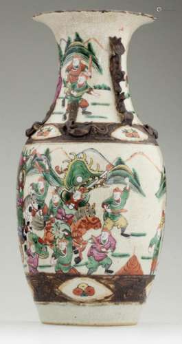 A Large Chinese Ge Glaze Porcelain Bottle Vase.