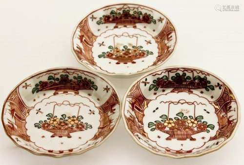 Three Chinese Export Kangxi Imari Saucers