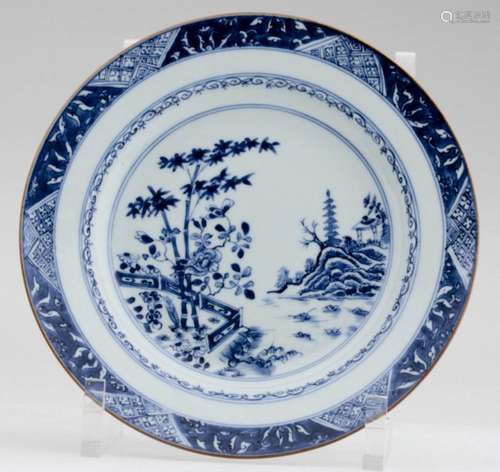 A Nice Chinese Blue and White Porcelain Plate