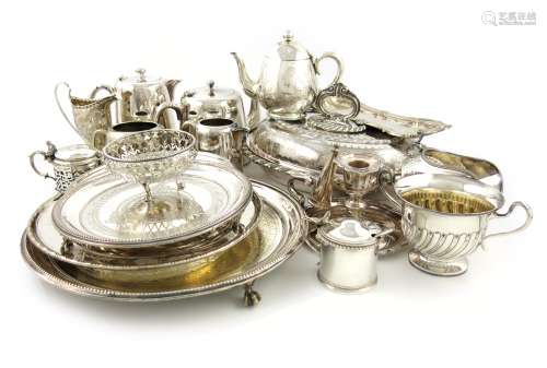 A mixed lot, comprising silver items: a Victorian bachelor's tea pot, by J. Mappin, Sheffield