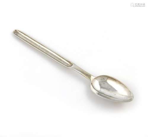 A George III Irish silver marrow spoon, by John Dalrymple, Dublin 1795, conventional form, length