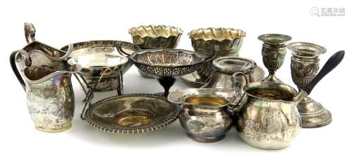 A mixed lot of silver items, various dates and makers, comprising: a bowl by A.E. Jones,