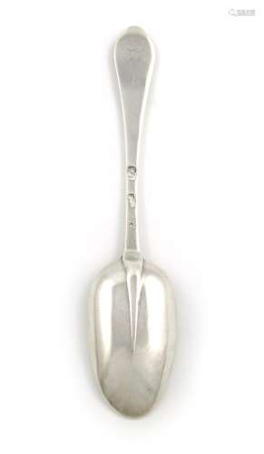 A Queen Anne silver Dog-nose spoon, by Isaac Davenport, London 1709, the oval bowl with a plain