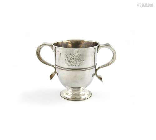 A George I silver two-handled cup, by Seth Lofthouse, London 1717, circular form, central girdle,