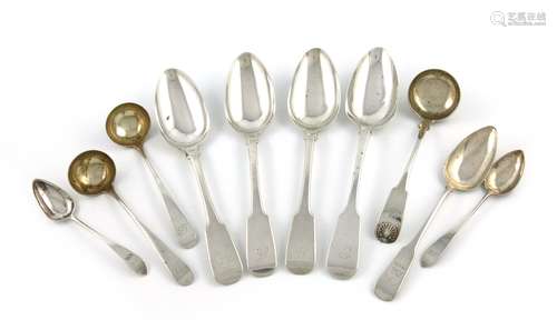 A small collection of Scottish provincial silver flatware from Perth, comprising a set of three