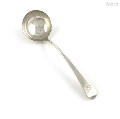 A George III Scottish provincial silver Old English pattern sauce ladle, by Charles Jamieson,