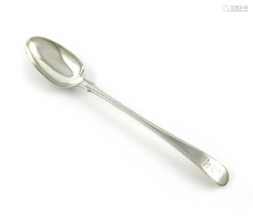 A George III silver Feather-edge Old English pattern with shoulders basting spoon, by Hester