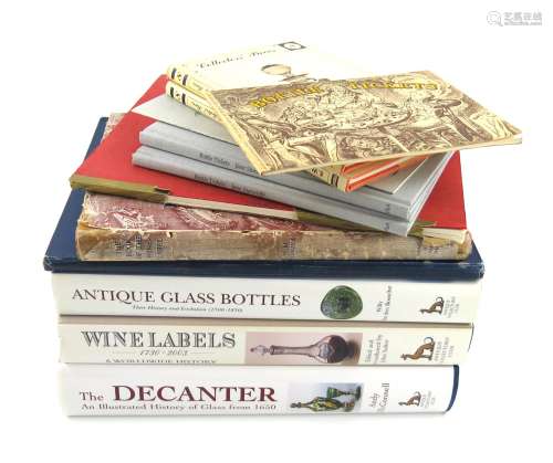 A collection of reference books on wine related silver and decanters, comprising: Salter, J., Wine