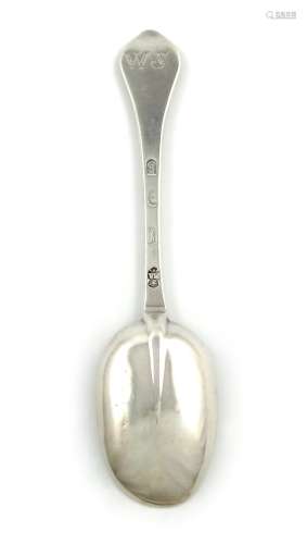 A Queen Anne silver Dog-nose spoon, by William Matthew, London 1703, the oval bowl with a plain