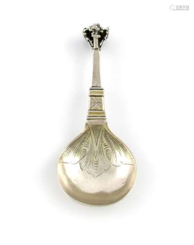An early 18th century Scandinavian silver spoon, unmarked, probably Norwegian or Danish, circa 1726,