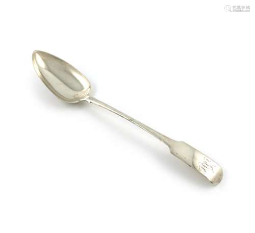 A George III provincial silver Fiddle pattern basting spoon, by George Turner, Exeter 1815, the