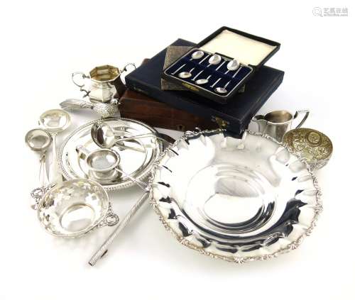 A mixed lot, comprising silver items: a Victorian dish, by Martin, Hall and Co, Sheffield 1867,