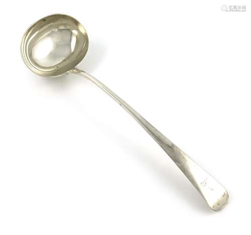 A Victorian silver Old English pattern soup ladle, by The Barnards, London 1880, oval bowl, the