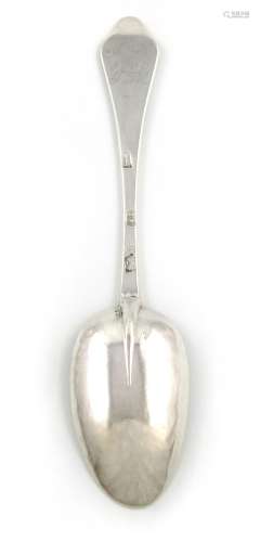 A Queen Anne silver Dog-nose spoon, by Thomas Spackman, London 1706, the oval bowl with a plain
