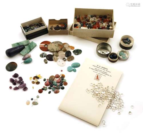A large collection of gem stones, beads and hardstones from the studio of H.G. Murphy, including