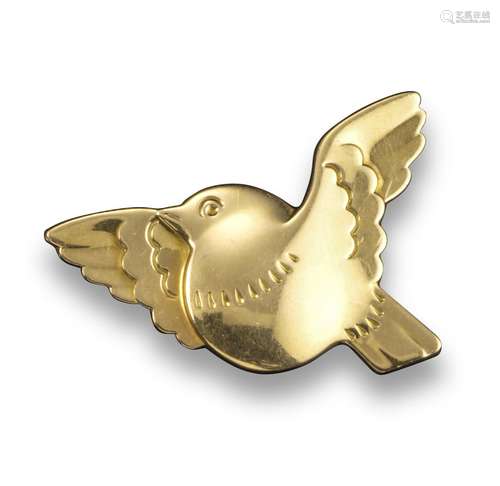 An 18ct gold bird brooch by Georg Jensen, design number 1320, signed, with London import marks