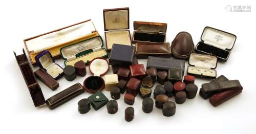 A large quantity of antique jewellery boxes, for rings, bracelets, brooches and cufflinks, including