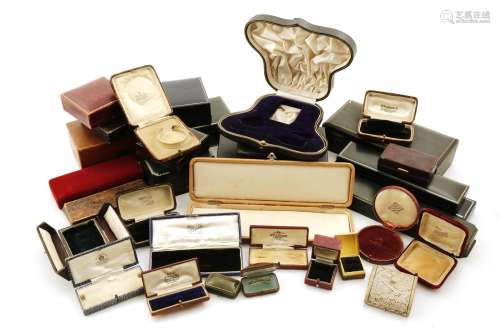 A large quantity of antique and modern jewellery boxes, including one for Mappin & Webb