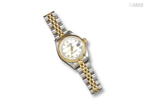 ROLEX - a lady's oyster perpetual datejust reference 79173, white dial with Roman numerals, date