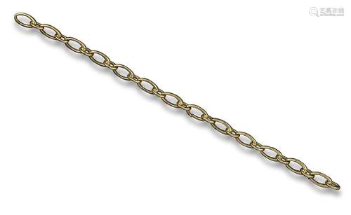 A yellow gold oval-link bracelet by Tiffany & Co, alternately mounted with smaller and larger oval