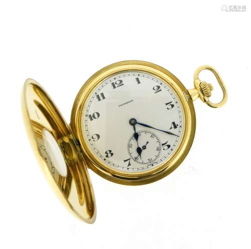 An 18ct half hunting-cased stem-wind pocket watch by Frodsham, the signed white enamel dial with