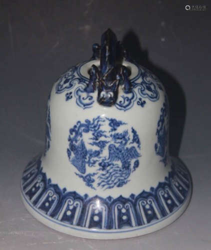 Chinese Blue And White Porcelain Bell