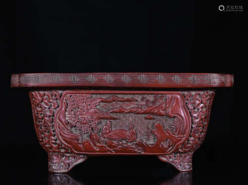 Chinese Lacquer Flower Pot