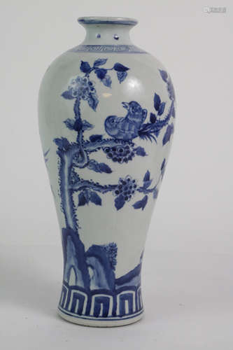 Chinese Blue and White MeiPing Vase